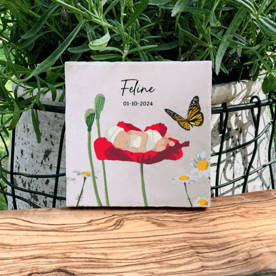 Baby op bloem variant 1